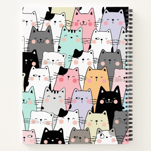 Cute Colorful Cats Notitieboek (Achterkant)