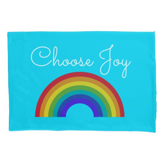 Cute Colorful Choose Joy inspirerend Rainbow Kussensloop (Voorkant)