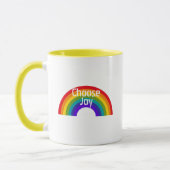 Cute Colorful Choose Joy Inspirerend Rainbow Mok (Links)
