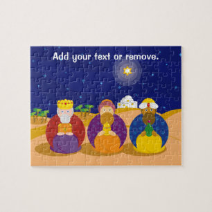 Cute colorful Christmas image of The Three Kings, Legpuzzel