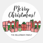 Cute Colorful Christmas Ronde Sticker (Voorkant)