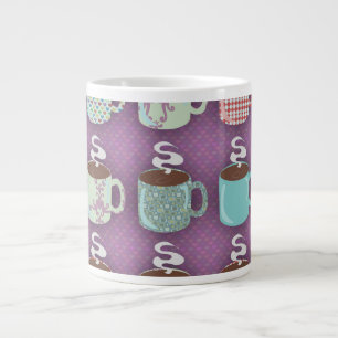 Cute Colorful Coffee Cups geïllustreerd un design Grote Koffiekop