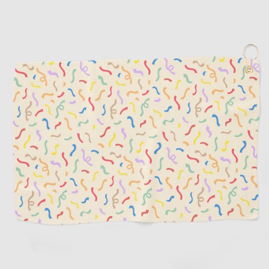 Cute Colorful Confetti Pattern Golfhanddoek (Horizontaal)