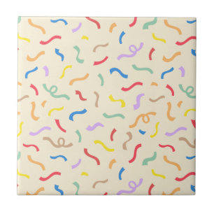 Cute Colorful Confetti Pattern Tegeltje