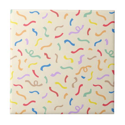 Cute Colorful Confetti Pattern Tegeltje (Voorkant)