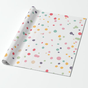 Cute Colorful Confetti Stippen Patroon Cadeaupapier