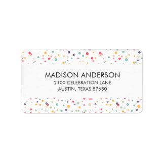 Cute Colorful Confetti Stippen Patroon Etiket