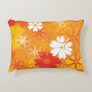 Cute Colorful Daisy Illustration Floral Pattern Accent Kussen