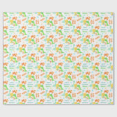 Cute Colorful Dinosaur Kids Birthday Party Cadeaupapier (Vlak)