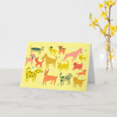 Cute Colorful Dogs CUSTOM JUBILEUM Kaart (Gele Bloem)