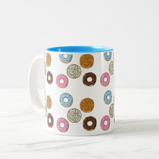 Cute Colorful Donuts Tweekleurige Koffiemok (Voorkant links)