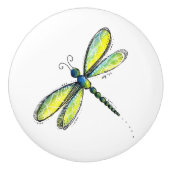 Cute Colorful Dragonfly Keramische Knop (Voorkant)