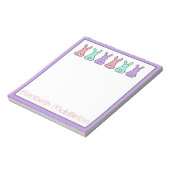 Cute Colorful East Bunny Personalized Notitieblok (Gedraaid)