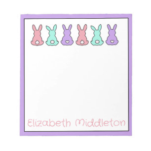 Cute Colorful East Bunny Personalized Notitieblok