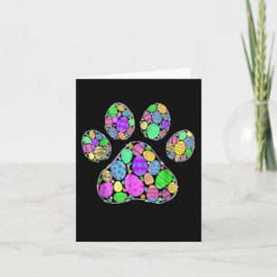 Cute Colorful Easter Eggs Dog Cat Paw Lover Happy Kaart