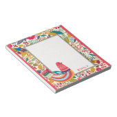 Cute Colorful Floral Bird Notitieblok (Schuin)