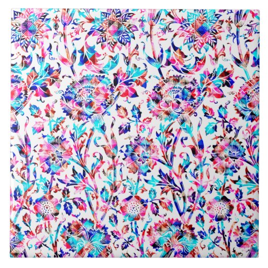 Cute colorful floral design tegeltje (Voorkant)