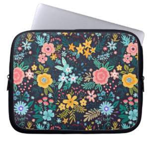 Cute Colorful Floral Pattern Laptop Sleeve