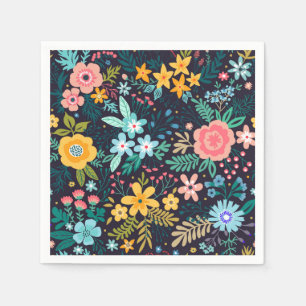 Cute Colorful Floral Pattern Servet