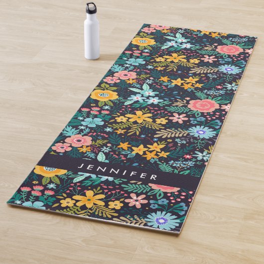 Cute Colorful Floral Pattern Yogamat (In situ)
