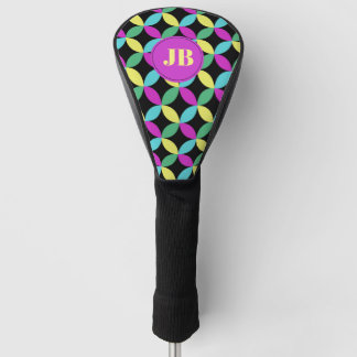 Cute Colorful Flower Pattern Costum Initiaal Golfheadcover