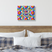 Cute Colorful Flowers Pattern Canvas Afdruk (Insitu (Slaapkamer))