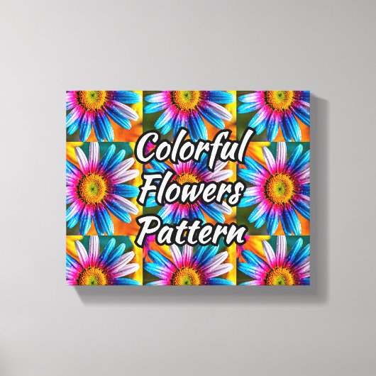 Cute Colorful Flowers Pattern Canvas Afdruk (Voorkant)