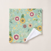 Cute Colorful Folk Floral Original Golden (Gant de toilette)