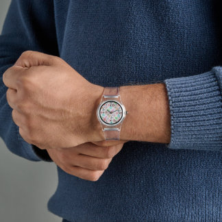 Cute colorful funny monsters patterns horloge