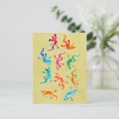 Cute colorful gecko lizard illustratie briefkaart (Staand voorkant)