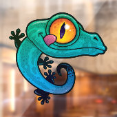 Cute Colorful Gecko Raamsticker (Vel 2)