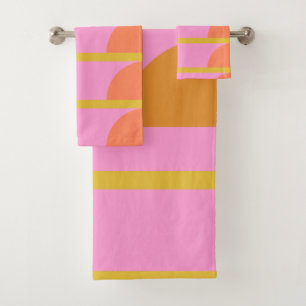 Cute Colorful Geometric Scandinavian Art Roze Bad Handdoek