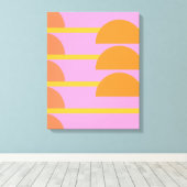 Cute Colorful Geometric Scandinavian Art Roze Canvas Afdruk (Insitu (Houten vloer))