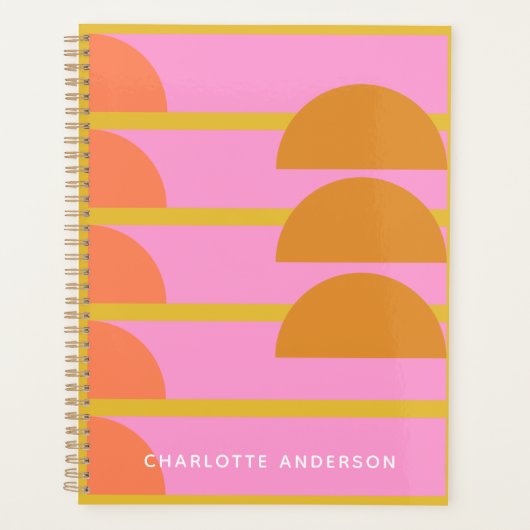 Cute Colorful Geometric Scandinavian Personalized Planner (Voorkant)