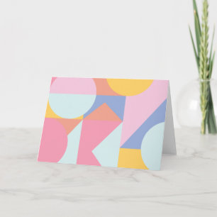 Cute Colorful Geometric Shapes Collage Artwork Kaart
