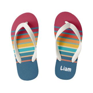 Cute Colorful Gradient Striped Patroon Kinder Teenslippers