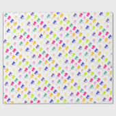 Cute colorful grappig kattenpatroon cadeaupapier (Vlak)