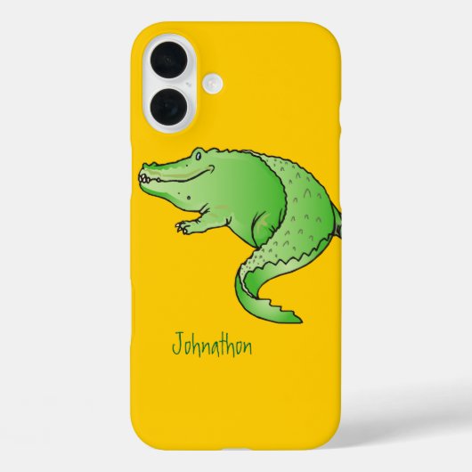 Cute Colorful Green and Yellow Alligator Case-Mate iPhone Case (Achterkant)