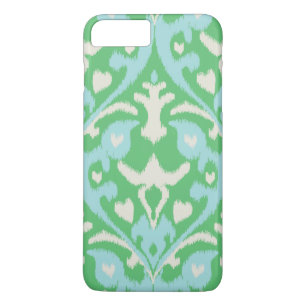 Cute colorful green turquoise ikat tribal 	iPhone 8 plus / 7 plus hoesje