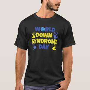 Cute Colorful Hand Print World Down Syndrome Aware T-shirt