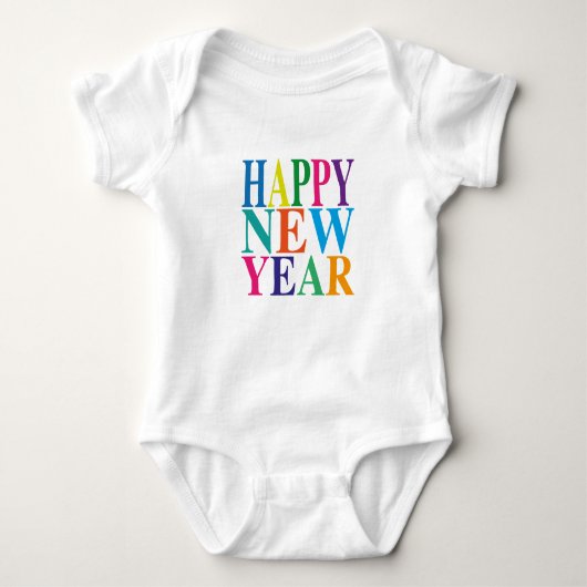 Cute Colorful Happy Nieuwjaar Romper (Voorkant)