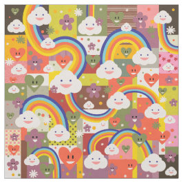 Cute colorful harajuku-illustratiepatroon stof