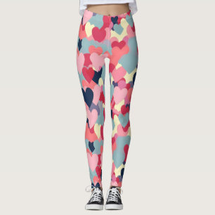 Cute Colorful Heart Pattern Leggings