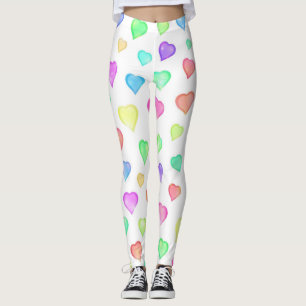 Cute Colorful Heart Pattern Leggings