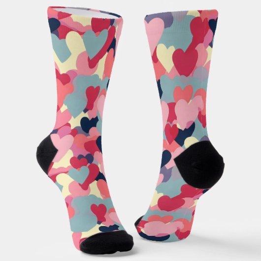 Cute Colorful Heart Pattern Sokken (Gebogen)