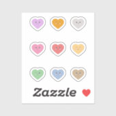 Cute Colorful Heart Stickers Set (Vel)
