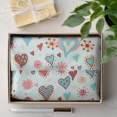 Cute Colorful Hearts Pattern Tissuepapier (Geschenk)