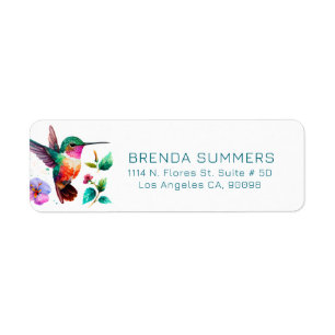 Cute Colorful Hummingbird Illustration Etiket