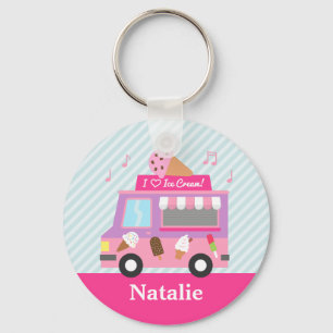 Cute Colorful Ice Cream Truck for Girls Sleutelhanger