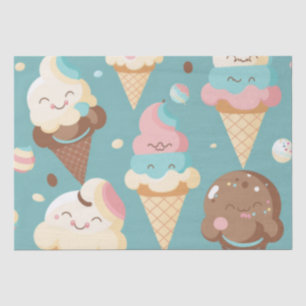 Cute colorful ice crème tissuepapier